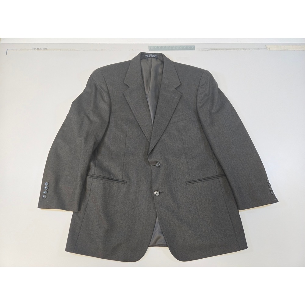 Jones New York‎ Classic Mens 43R Blazer Brown Wool Cashmere Worsted Sport Coat